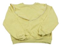 Žltá mikina s bílým lemováním H&M