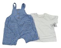 2set - Modré kockované na traké kraťasy+ tričko