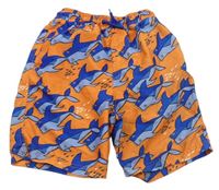 Oranžové plážové kraťasy so žralokmi Next