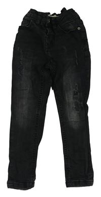 Čierne skinny rifle s vyšúchaním Denim Co.