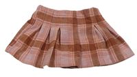 Ružovo-hnedé kockované sukňové kraťasy Matalan