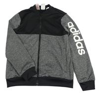 Černo-šedá sportovní propínací mikina Adidas