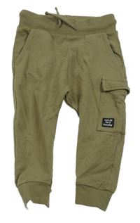 Khaki cuff tepláky s kapsou Next 