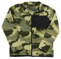 Béžovo-khaki vzorovaná fleecová prepínaci mikina Primark