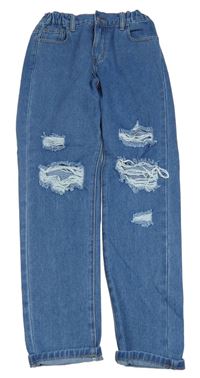 Modré rifle s vyšúchaním Shein