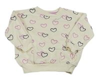 Smotanová mikina so srdiečkami a nápisom Primark