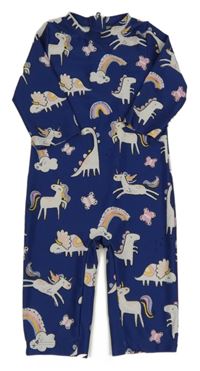 Tmavomodrý UV overal s dinosaurami George