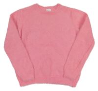 Neónově ružový chlpatý sveter F&F