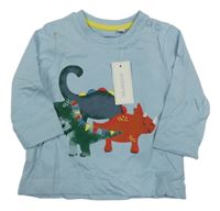 Nové - Světlemodré triko s dinosaury Bluezoo