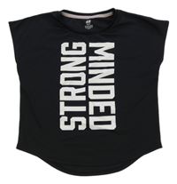 Čierne športové crop tričko s nápisom H&M