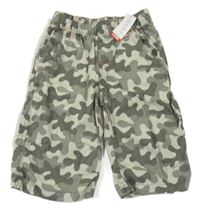 Nové - Khaki army plátenné 3/4 nohavice