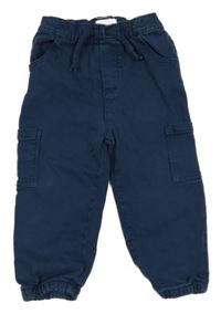 Tmavomodré teplákové cuff jogger rifle s vreckami Primark