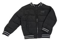 Černý šusťákový prošívaný zimní bomber River Island