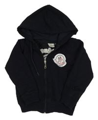 Tmavomodrá propínací mikina s kapucí Moncler