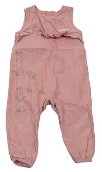 Růžové manšestrové laclové kalhoty Peter Rabbit Tu
