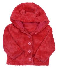 Ružový chlpatý prepínaci sveter s kapucňou zn. Mothercare