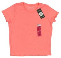 Neónově oranžové rebrované crop tričko Primark