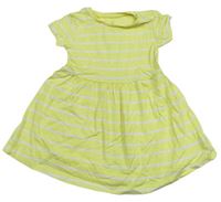 Žlto-biele pruhované bavlnené šaty Mothercare