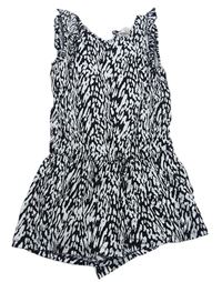 Čierno-biely kraťasový overal H&M