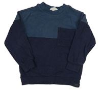 Tmavomodro-modrá mikina s vreckom H&M