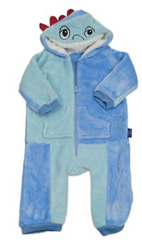 Modro-světlemodrá chlupatá kombinéza s kapucí - Iggle Piggle
