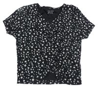 Čierne kvietkovane crop tričko Primark