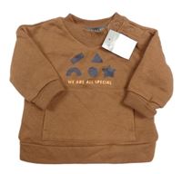 Nové - Hnedá mikina s tvary a klokankou Primark