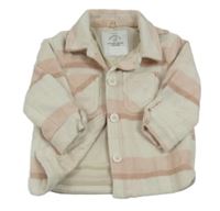 Ružovo-biela kockovaná flaušová košeľová bunda zn. George