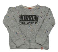 Šedo-černá vzorovaná mikina s nápisem 