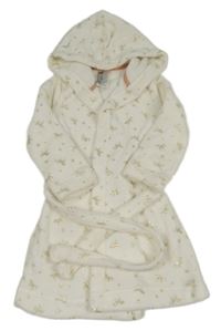 Smotanový chlpatý župan s jednorožcami a kapucňou H&M