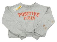 Nové - Sivá crop mikina s nápisom Jeff&Co