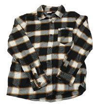 Černo-bílo-medová kostkovaná flanelová košile Chapter young