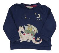 Tmavomodrá mikina s drakom Boden