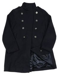 Tmavomodrý flaušový podšitý kabát Next