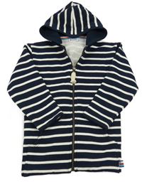 Tmavomodro-biela pruhovaná prepínaci mikina s kapucňou Stripe
