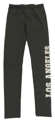 Tmavošedé legíny s nápisem Page one Young 