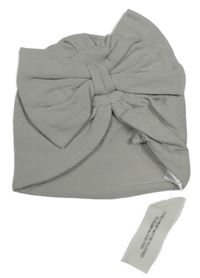 Nové - Sivá rebrovaná čapica s mašlou River Island