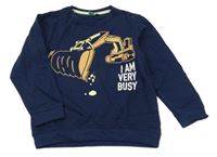 Tmavomodrá mikina s bágrom