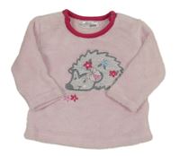 Svetloružová chlpatá mikina s ježkom Ergee