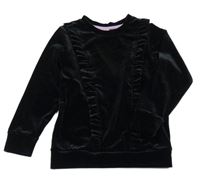 Čierna zamatová mikina s volánikmi Kiki&Koko