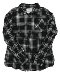 Černo-šedá kostkovaná halenka 