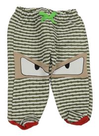 Olivovo-bílé pruhované polodupky s očima