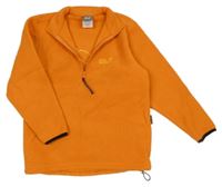 Oranžová fleecová mikina s logom Jack Wolfskin