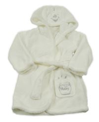 Bílý chlupatý župan s kapucí - medvídek Pú George 