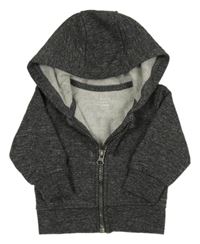 Tmavošedá melírovaná propínací mikina s kapucí Primark