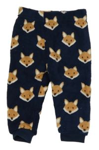 Tmavomodré chlpaté nohavice s liškami Primark