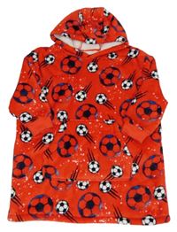 Červená chlupatá oversize zateplená mikina s míči s kapucí Dunnes