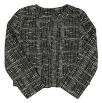 Čierno-biely kockovaný sakový crop cardigan