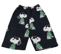 Tmavomodré teplákové dlhé kraťasy so Snoopym