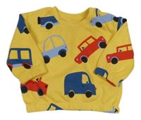 Žlutá oversize mikina s auty Primark